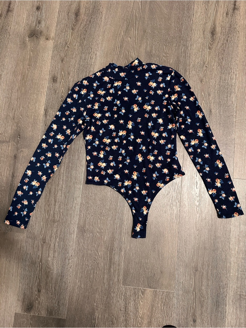 True Craft Navy Floral Long Sleeve Bodysuit